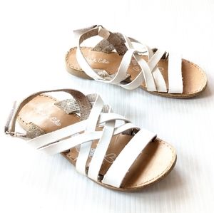 OLIVE and EDIE white strappy girls sandals